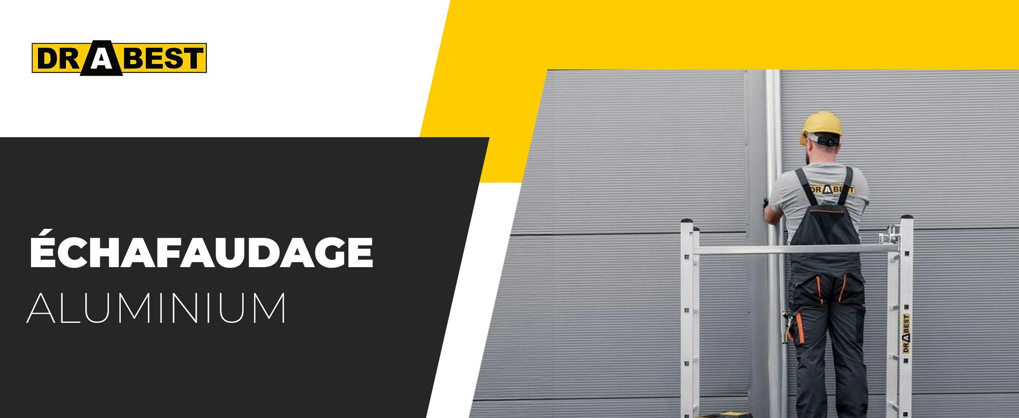 Drabest | Échafaudage Aluminium 2x8 - 33x114 cm - Multifonctionnel - Antidérapant - Léger et Pratique