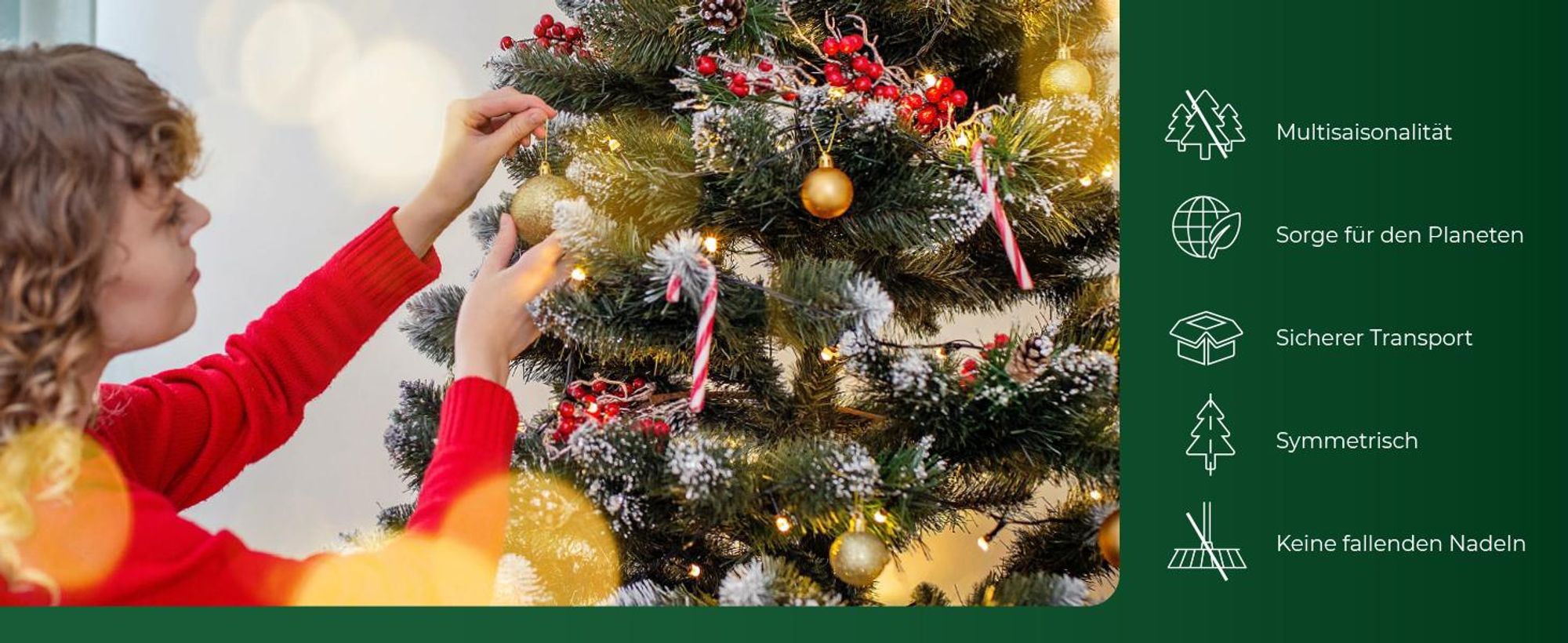 KADAX künstlicher Weihnachtsbaum mit Raureif und Zapfen 220 cm, grün Tannenbaum mit 521 Zweigen