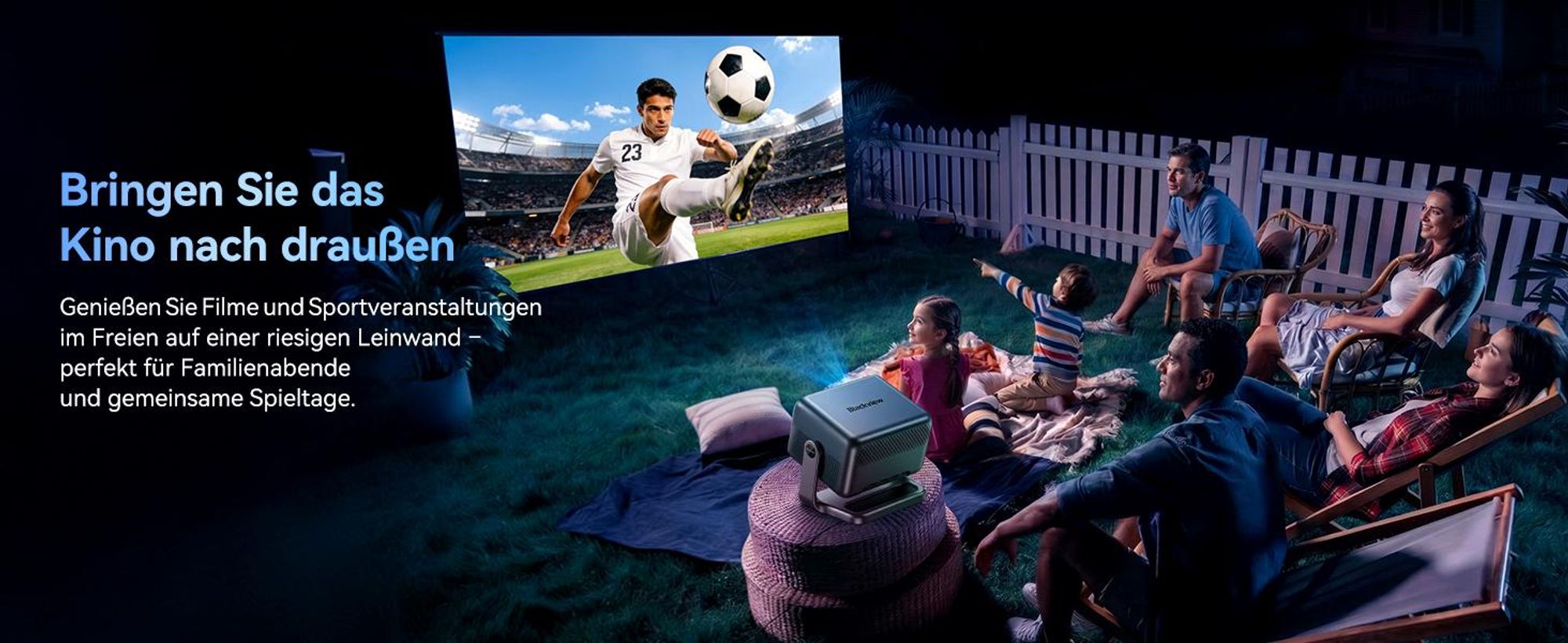 Blackview PV1000 Max, 1000 ANSI-Lumen, 1080p FHD, VIDAA OS, Dolby Audio 12W, 6-in-1 TOF AF, 40-150 Zoll, MT9660, WiFi 5+BT 5.0, AirPlay 2, 360° Gimbal
