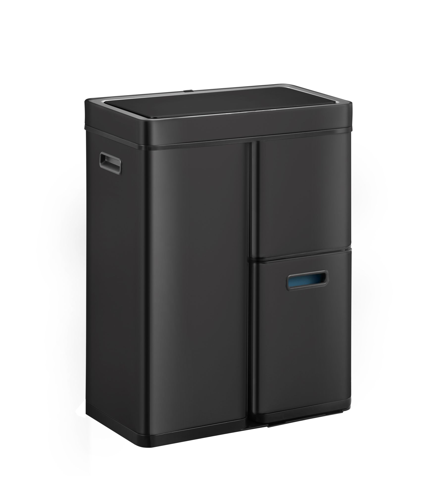 EKO - Mirage Plus Sensor Recycler Abfalleimer 30+15+15 Liter - Stal malowana proszkowo Tworzywo sztuczne - Schwarz