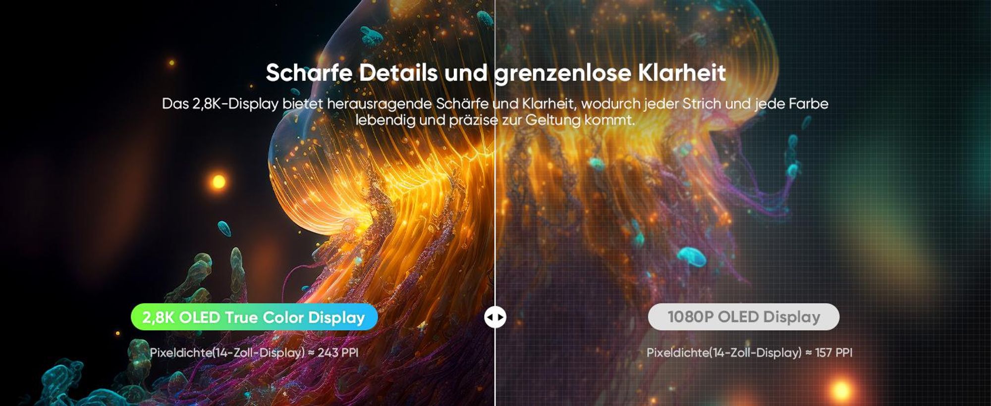 XPPen Artist Ultra 14 OLED Grafikdisplay 2,8K brillante Farben leicht und portabel für Designer und Künstler