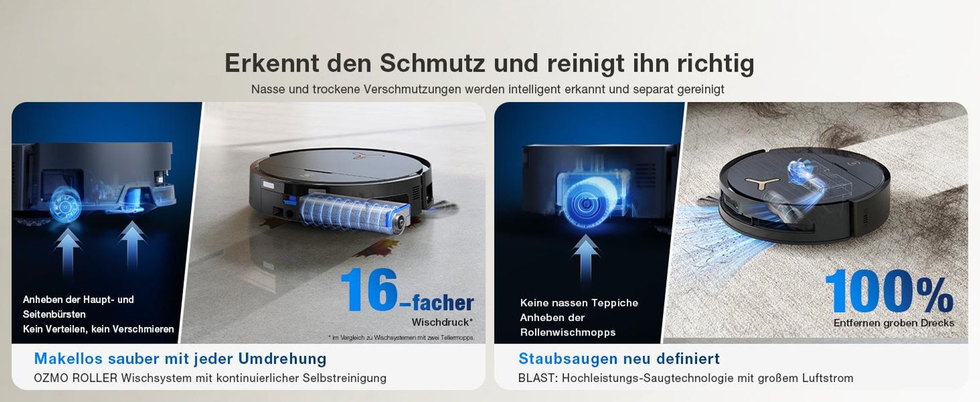 ECOVACS DEEBOT X9 PRO Omni Staubsauger Roboter mit Wischfunktion, 16.600 Pa, OZMO Roller, All-in-One Omni Station, YIKO-GPT Saugroboter, Schwarz