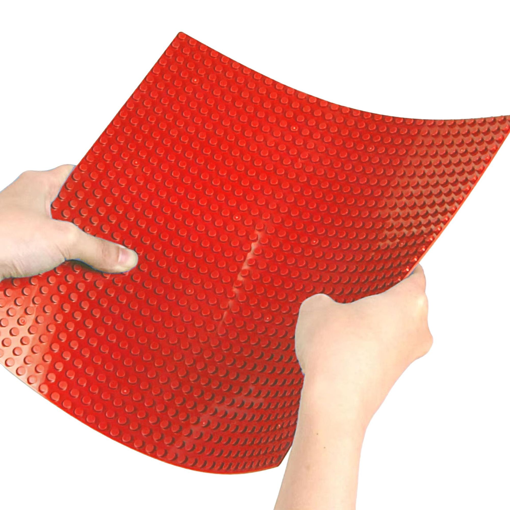 Bauplatte 32x32 Noppen, Grundplatte kompatibel mit gängigen Bausteinen, 25,5 x 25,5 cm, EVI KIDS, Rot