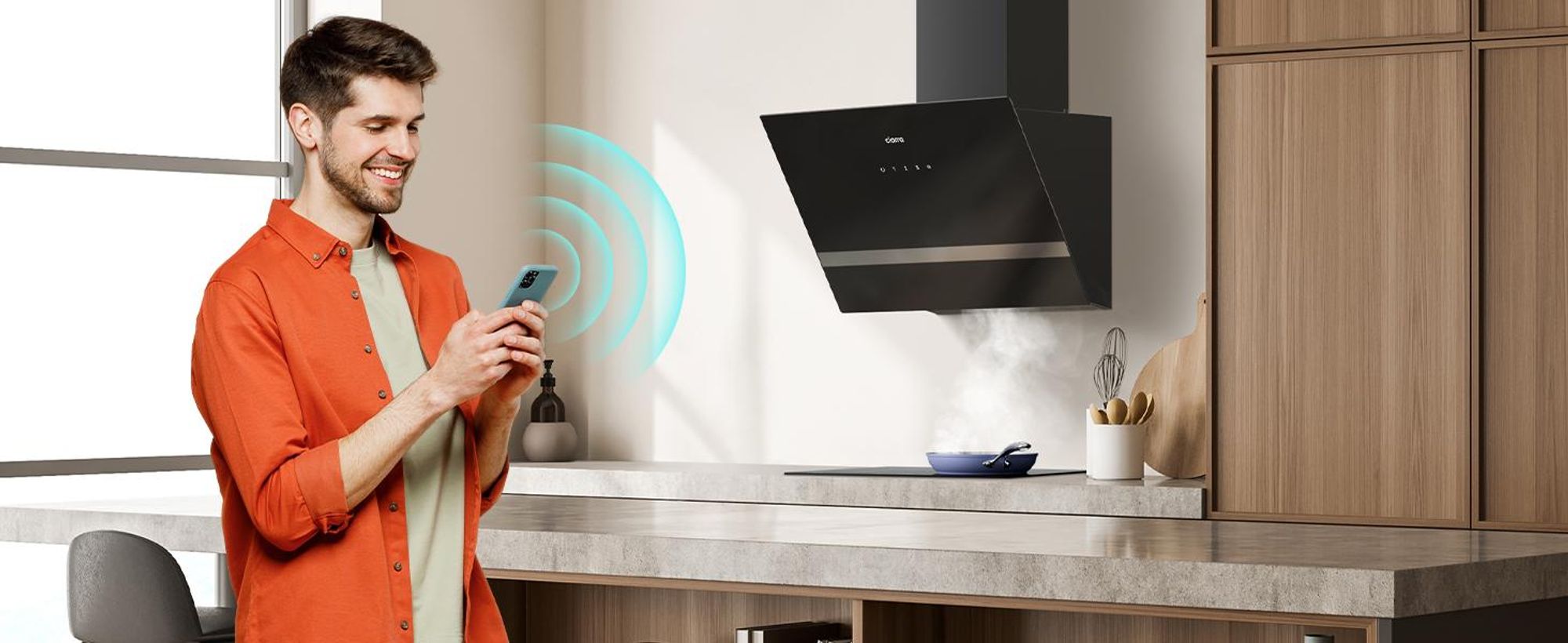 CIARRA Hotte aspirante A+++ 650 m³/h Hotte aspirante 60cm WIFI + APP & Touch Control BOOST VM6736HB