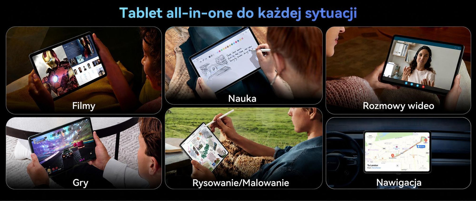 Tablet Nexall N90 z systemem Android 16, ekran 12" FHD InCell 120 Hz, 24 GB (8+16) pamięci RAM + 128 GB pamięci ROM (karta TF do 2 TB), 5G, Wi-Fi/4G SIM, bateria 9000 mAh/18 W, Gemini AI, w zestawie rysik/klawiatura/mysz