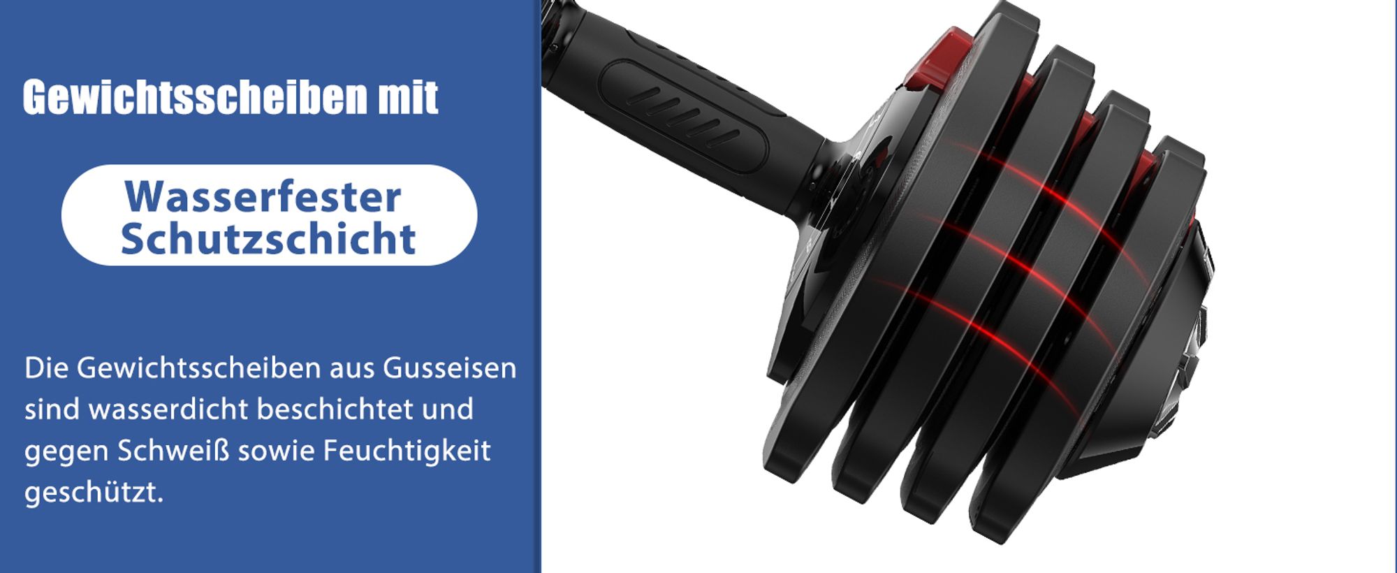 DH FitLife 1 x 18kg (1 Stück) verstellbare Hanteln 1,5 bis 18 KG mit 12 Gewichtsstufen, Kurzhanteln Hanteln Set mit Hantelscheiben, Hanteln Kurzhanteln verstellbar