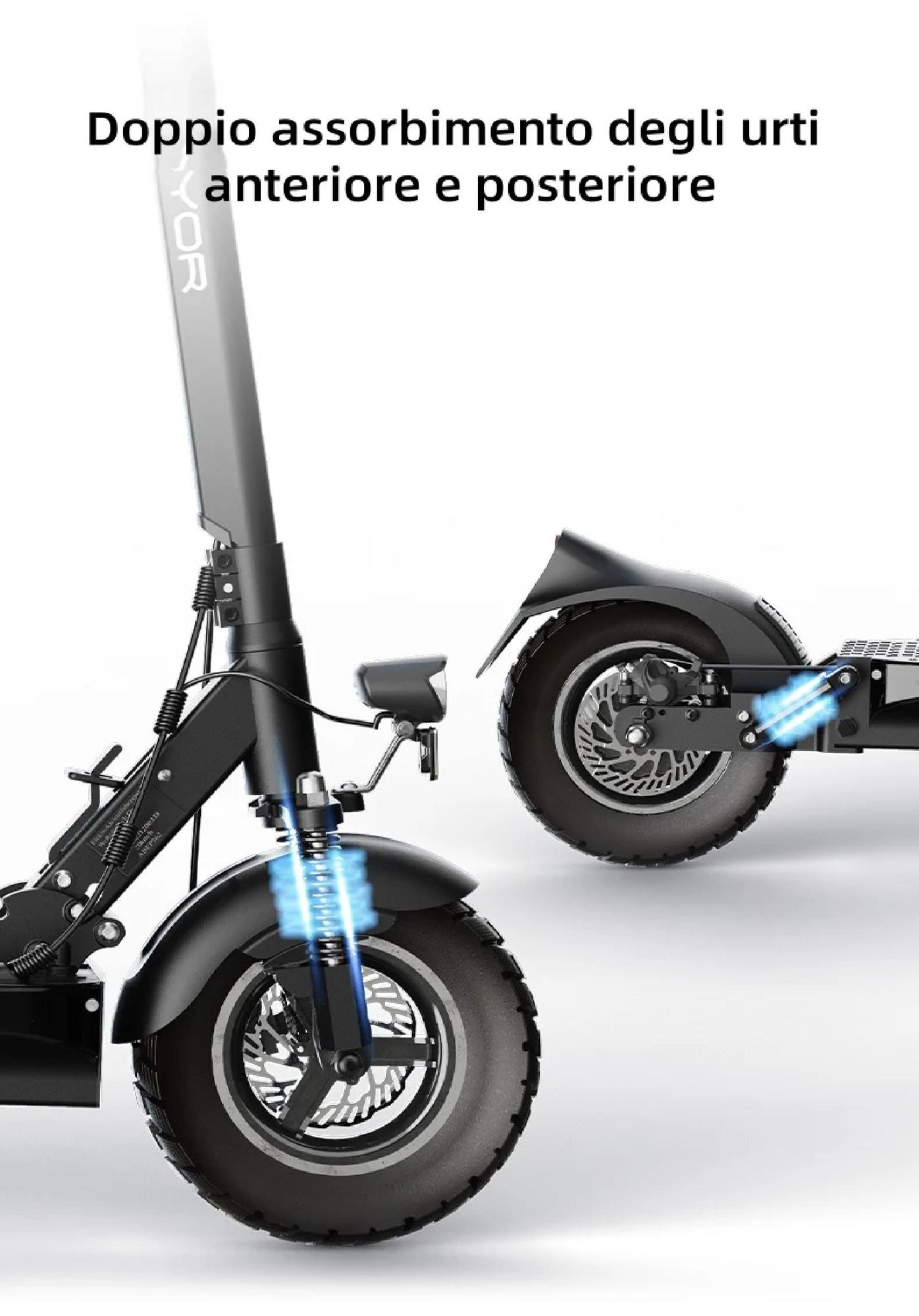 JOYOR Y8-S Pieghevole ABE Monopattino Elettrico - 500W Motor 48V26AH Batteria Pneumatici da 10 Pollici - Nero