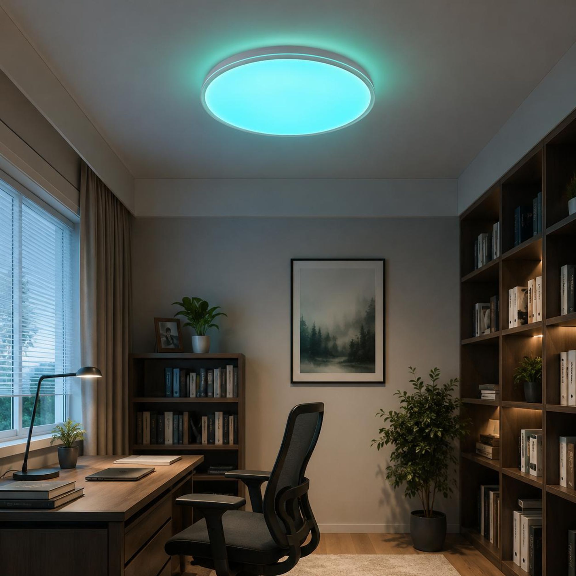 Deckenlampe RGBIC Ø37cm 48W 4800LM Himmelsszene Fernbedienung Deckenleuchte 19 Farbdynamik Stimmungslicht Wohnzimmer Kinderzimmer