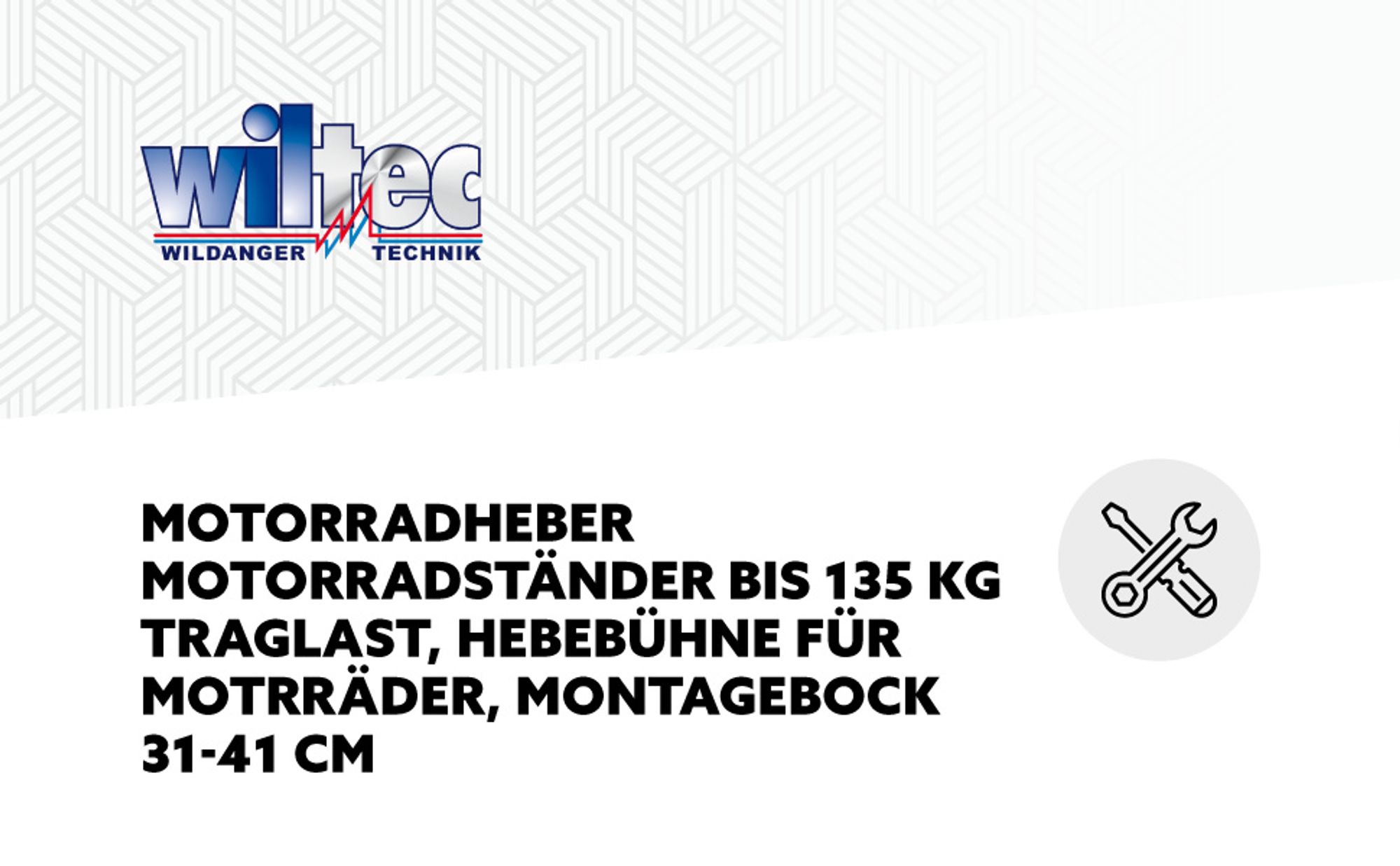Wiltec Motorradheber bis zu 135 kg mit 31-41cm Arbeitshöhe, Motorradständer Motorradhebebühne Hebebühne für Reparaturen am Motorrad