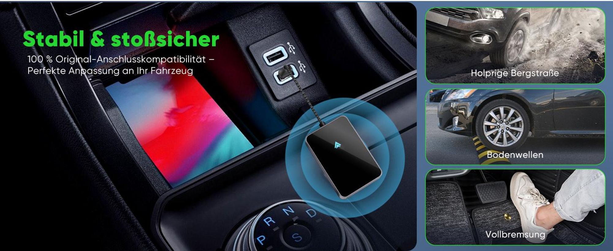Salcar Wireless CarPlay Adapter für Android – Dualband 5.8 GHz, ohne Verzögerung