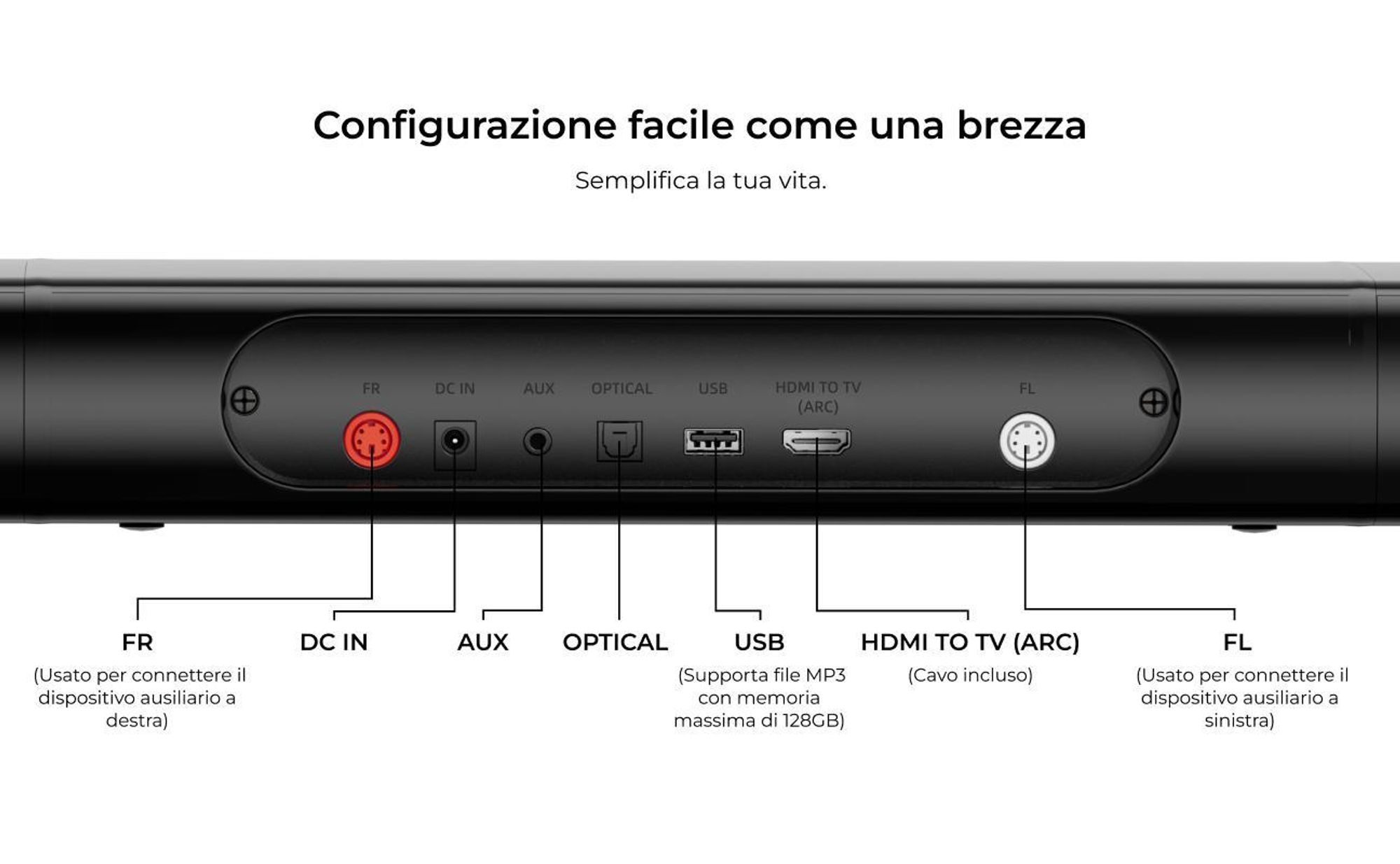 ULTIMEA Soundbar staccabile a 7,1 canali con luce RGB, sistema audio surround virtuale con subwoofer, 2 diffusori surround, 410 W