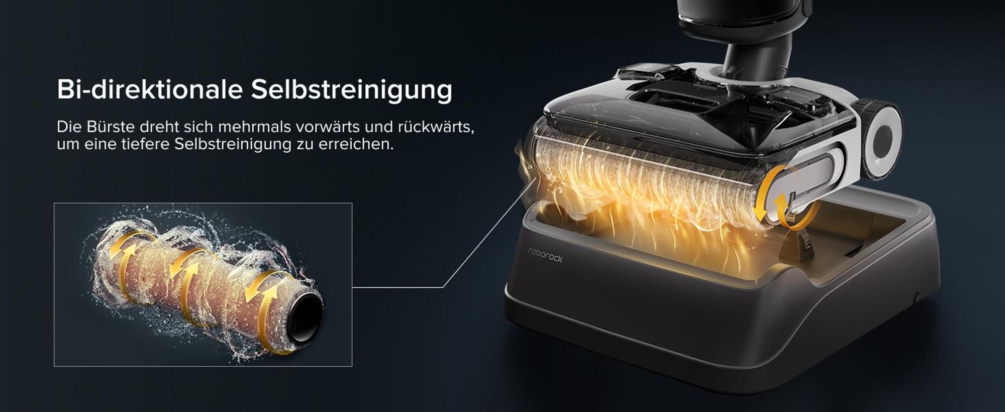 Roborock F25 XT Nass-Trockensauger, 20.000 Pa mit Zero Tangle, 90°C Heißluft-Schnelltrocknung, 180° Flachliegen