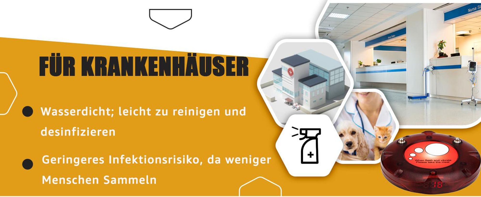 Retekess TD158 Pager System, Pager Rufsystem, LED-Röhrenanzeige, 4 Anrufmodi, Akku mit Großer Kapazität, Stumme Tastatur, Restaurant Pager, Pager für klinik, Hotel(mit Digitalröhre)