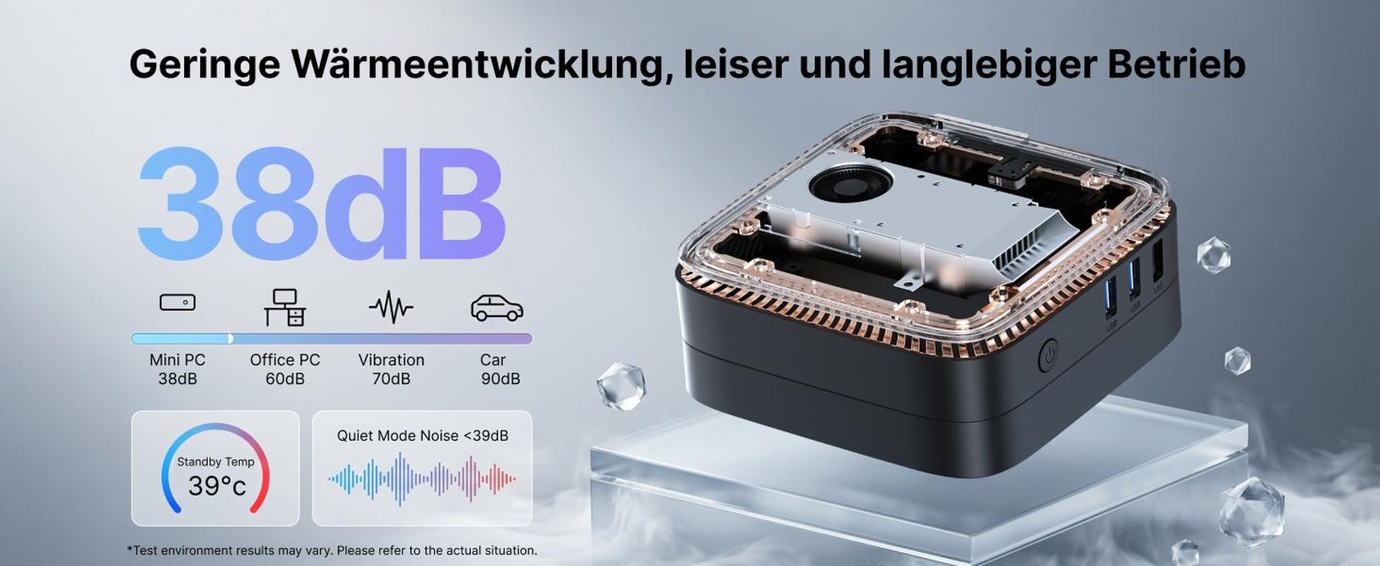 NiPOGi Mini PC Intel Pentium N5030 (bis zu 3,1 GHz) 8GB RAM 256GB SSD met Windows 11 Pro, 4K Dual Display 2× HDMI Mini Desktop PC