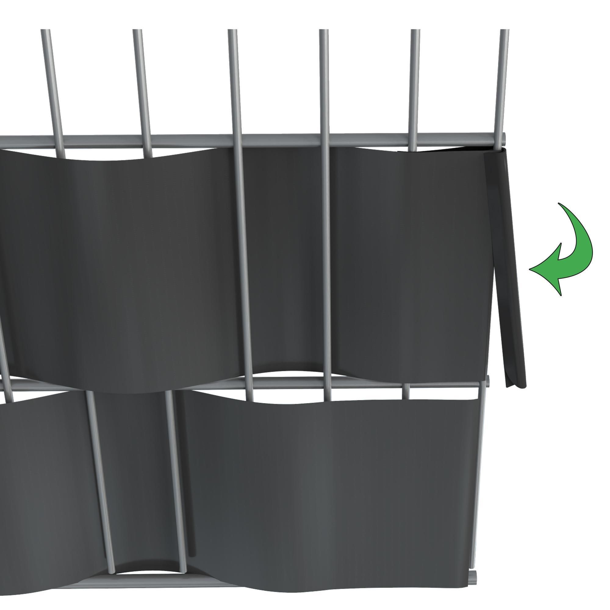 Jarolift PVC Sichtschutzstreifen Soft, 19 cm x 40 m, inkl. 25 Befestigungsclips, anthrazit langlebig & UV-beständig, wasser- & winddicht | geruchsarm