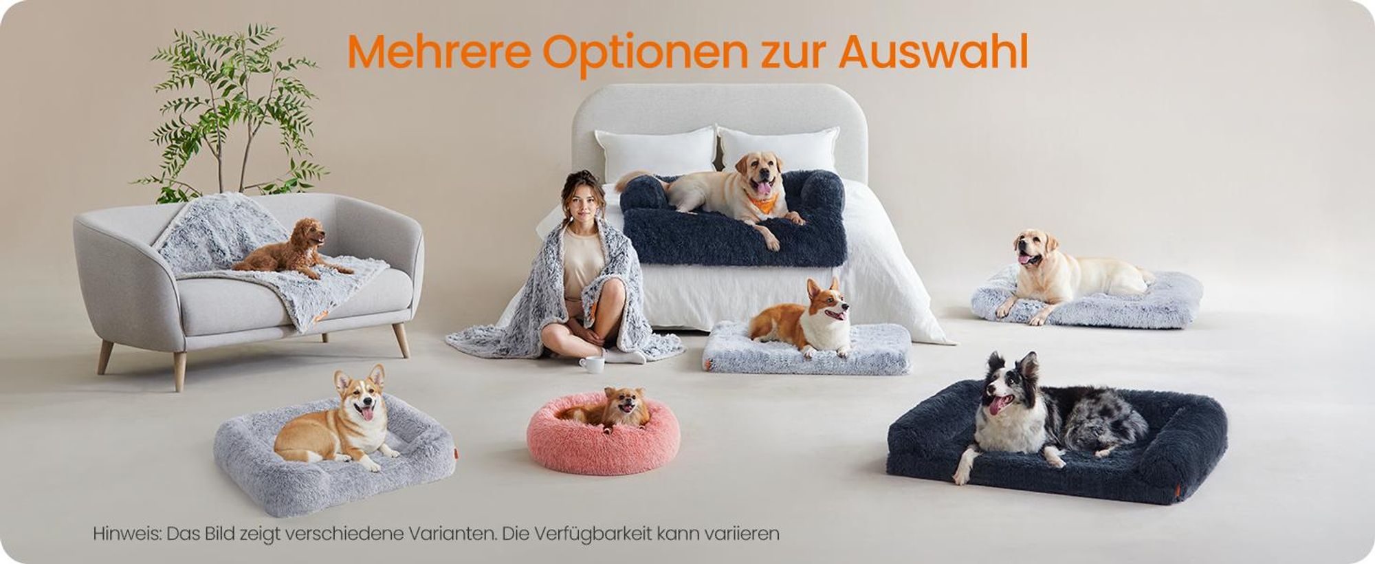 Hundebett,Hundekissen,L Hundesofa,Bezug abnehmbar maschinenwaschbar