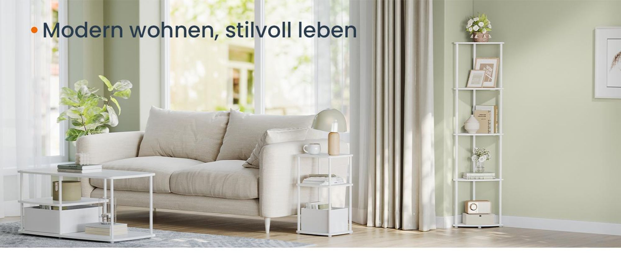 SONGMICS HOME Eckregal mit 5 Ebenen, superschnelle werkzeuglose Montage, Standregal