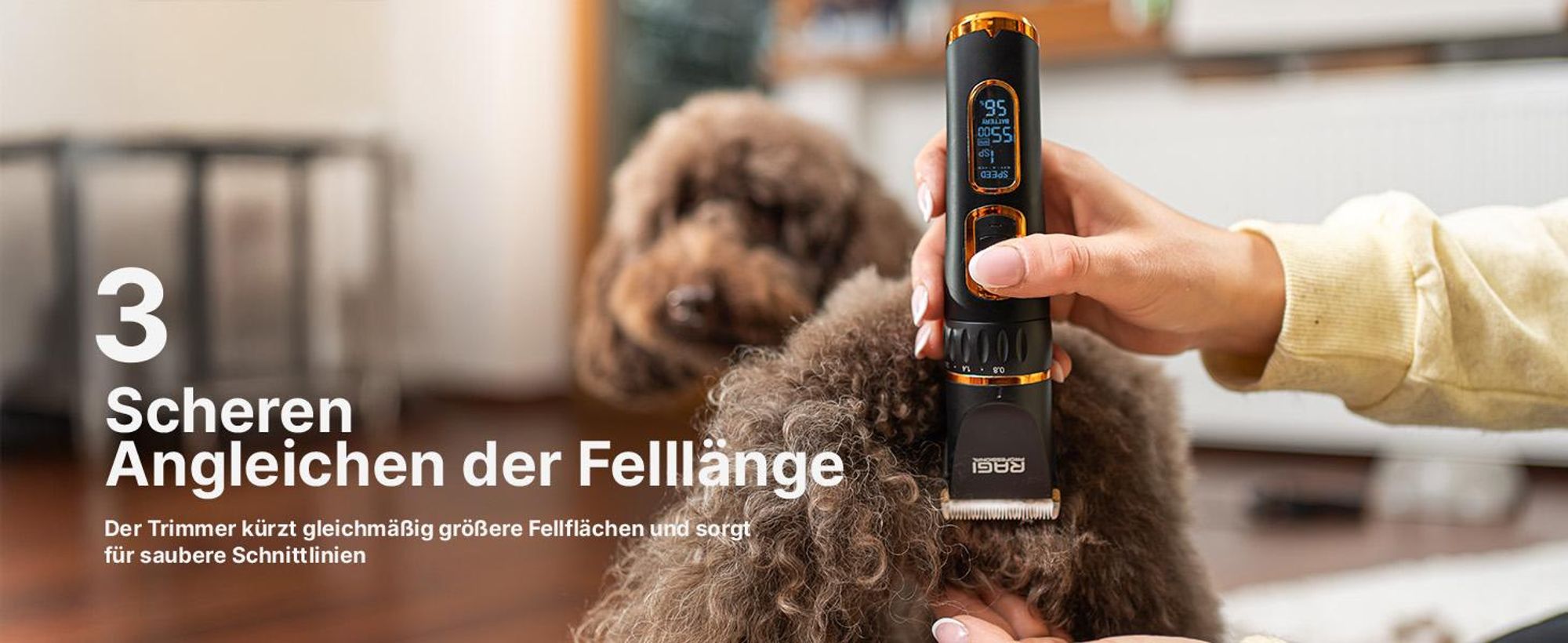 Ragi Leise Hundeschermaschine, Profi Schermaschine Für Hund Katze, Kabellose Tierhaarschneidemaschine Elektrische Hundetrimmer, Haarschneidemaschine