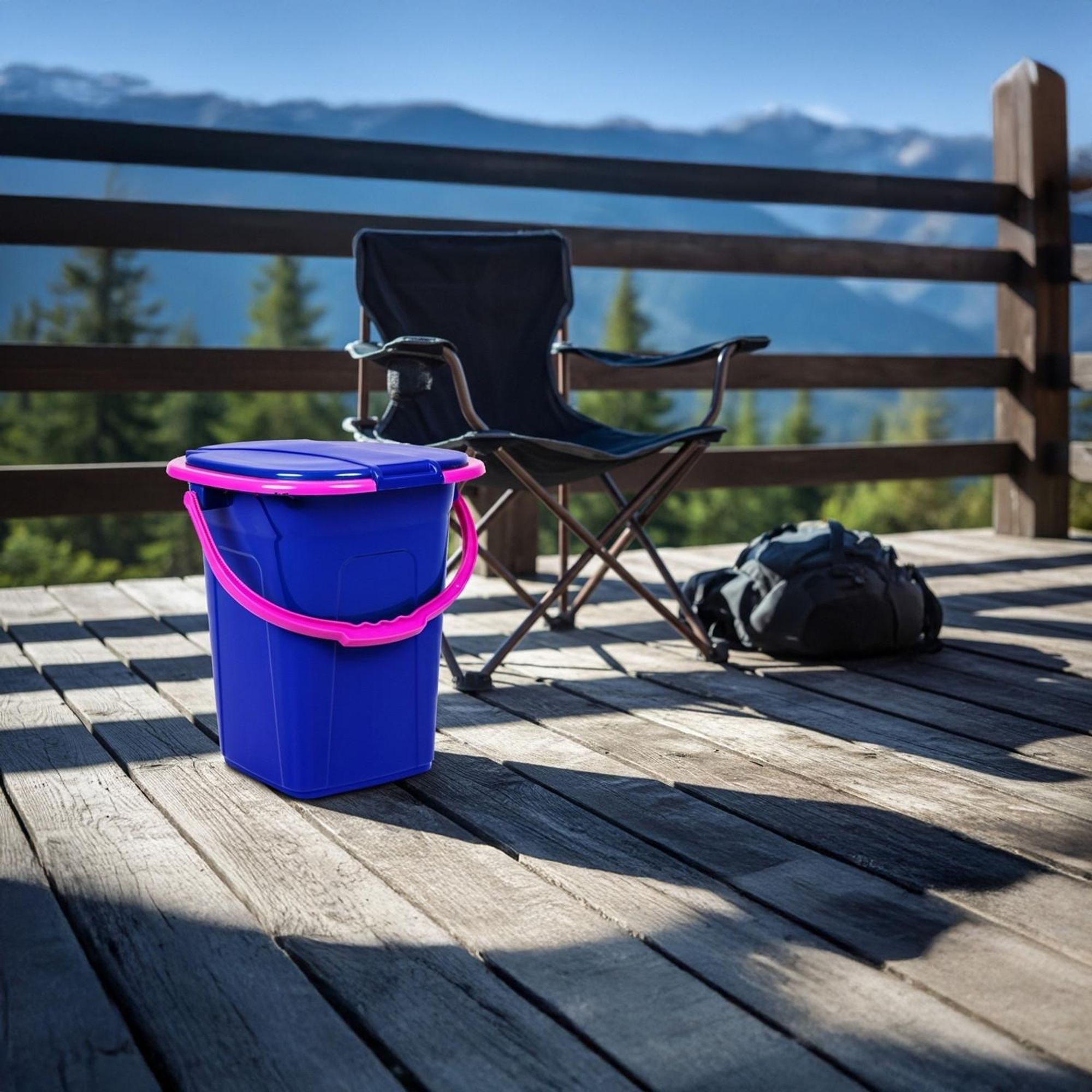 Reise WC Toilette Campingtoilette Eimertoilette Mobil Camping Outdoor Eimer 19L dunkelbalu-rosa