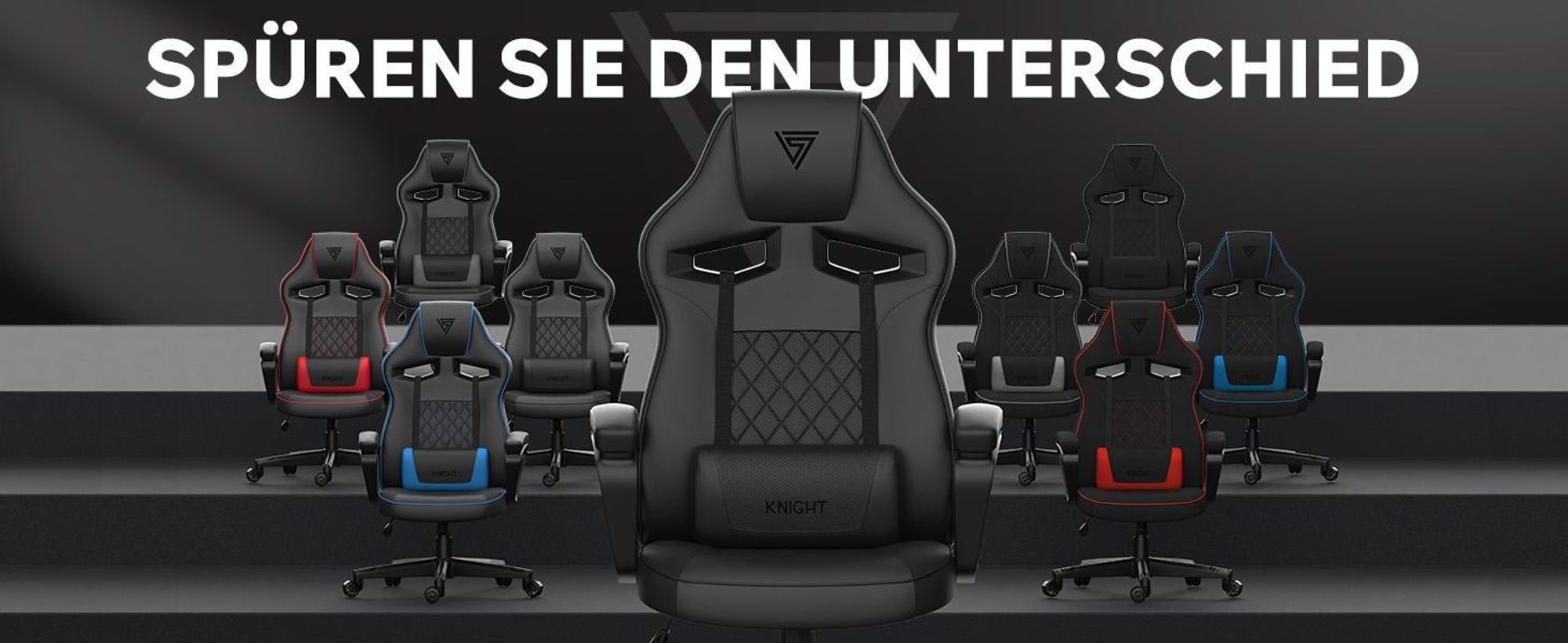 SENSE7 Knight Gaming Stuhl aus Stoff Schwarz-Rot - Ergonomischer Bürostuhl Schreibtischstuhl Stoff Computerstuhl Gamer Racing Stuhl 120 kg