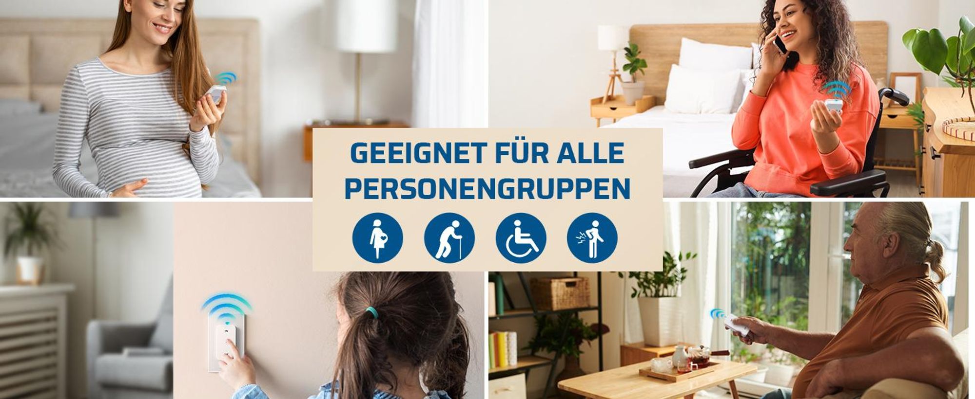 DEWENWILS Funksteckdosen mit Fernbedienung, Funk-Wandschalter Ein/Aus, 3680W, Weiß