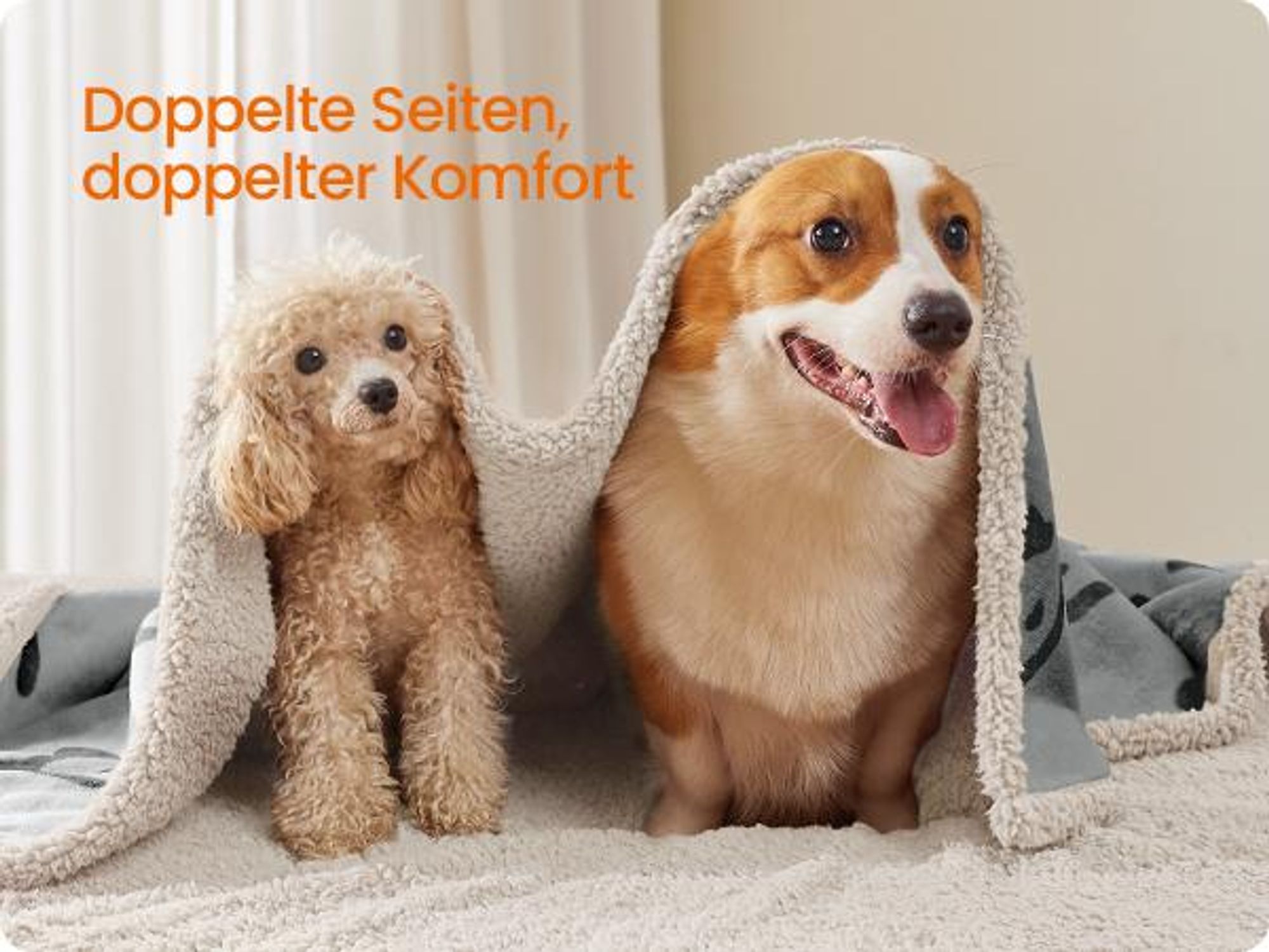 FEANDREA XXL Wasserdichte Hundedecke, Sherpa TPU-Folie Flanell, wasserdicht für Haustier