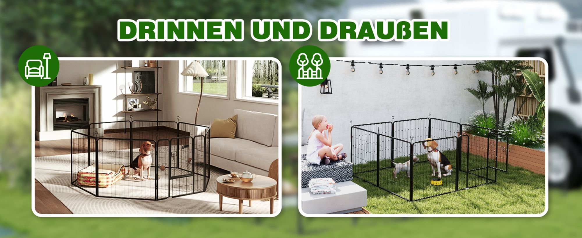 PawHut Welpenauslauf Laufstallr Laufgitter individuell gestaltbar Metall