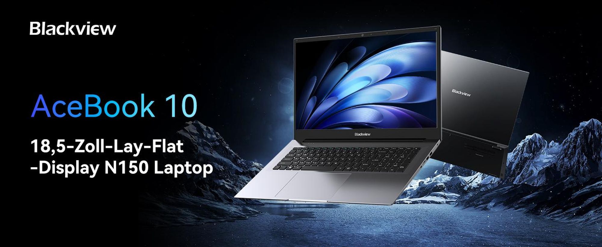 Blackview AceBook 10 18,5" FHD IPS Laptop mit 180&deg; Display & Blaulichtfilter - Intel N150, 16GB DDR4, 512GB SSD, 60,8Wh Akku, Win 11 Pro