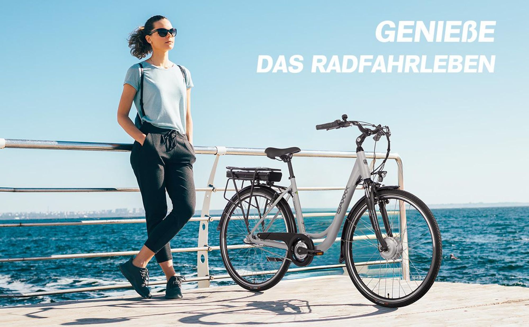 SAXXX E-Bike, ADVANCED Plus Wave Tiefeinsteiger Elektrofahrrad, 375Wh integrierter Akku, Shimano Nexus 3-Gang, City E-Bike