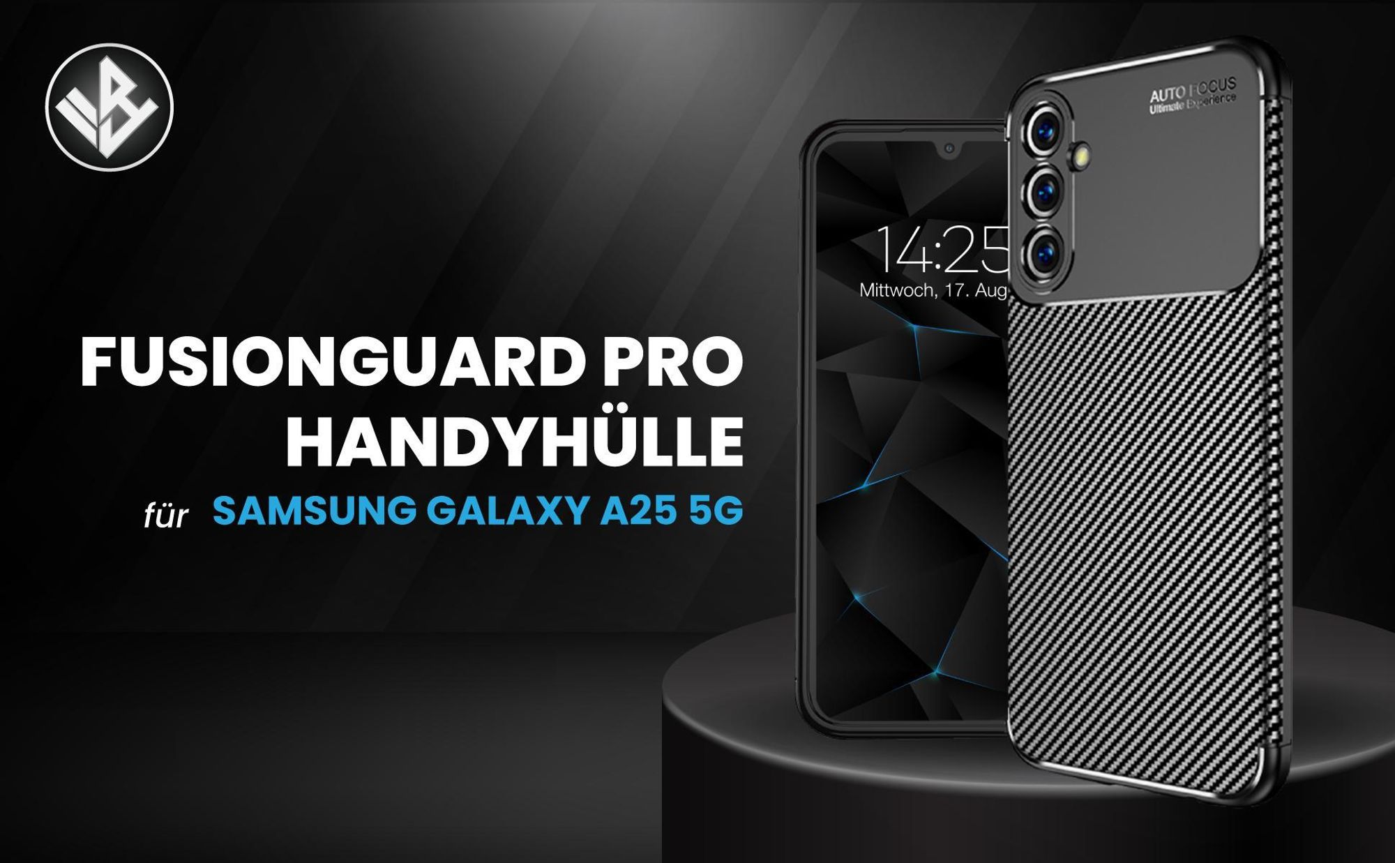 Schwarze ergonomische Schutzhülle für das Samsung Galaxy A25 5G