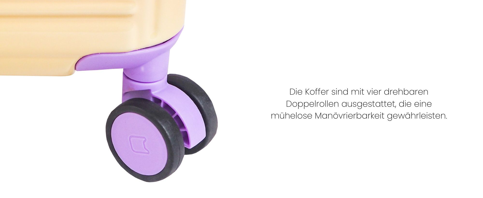 Aga Travel Kofferset 2-teilig MR4673 – Trolley Koffer 66L & 93L in Gelb/Violett – Hartschale ABS+PC mit TSA-Schloss & 360° Rollen, leicht & robust