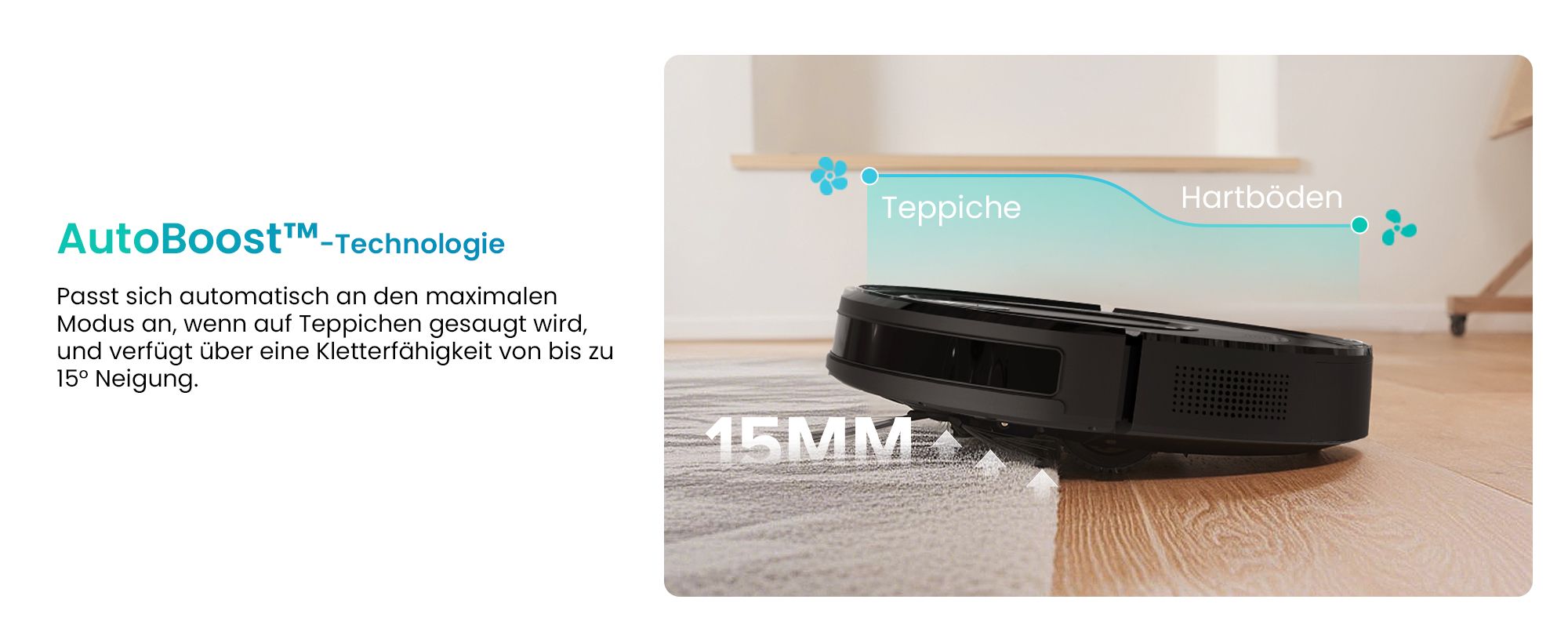 Vactidy W7 Saugroboter mit Wischfunktion, 4000Pa 120Min Staubsauger Roboter für Tierhaare