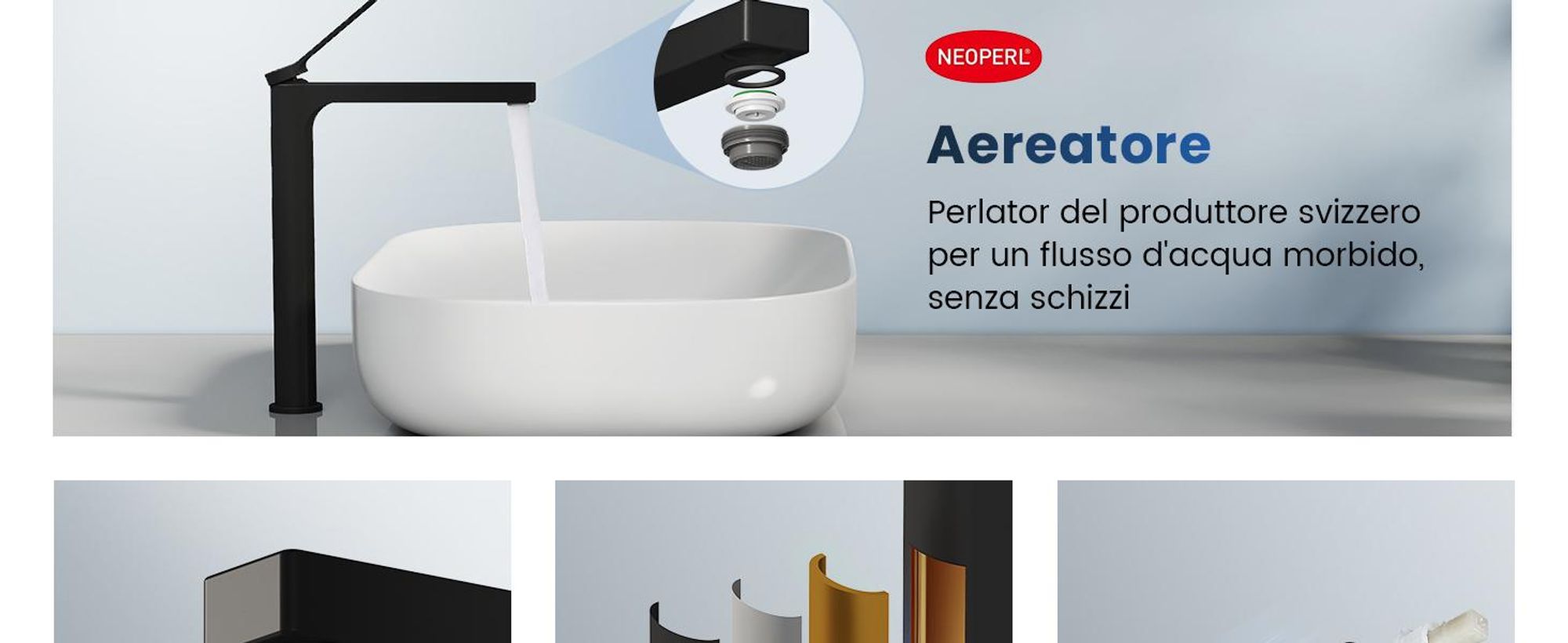 EMKE Rubinetto bagno nero opaco 335x233x46mm, ottone, cartuccia ceramica, miscelatore bagno, miscelatore lavabo, miscelatore lavabo