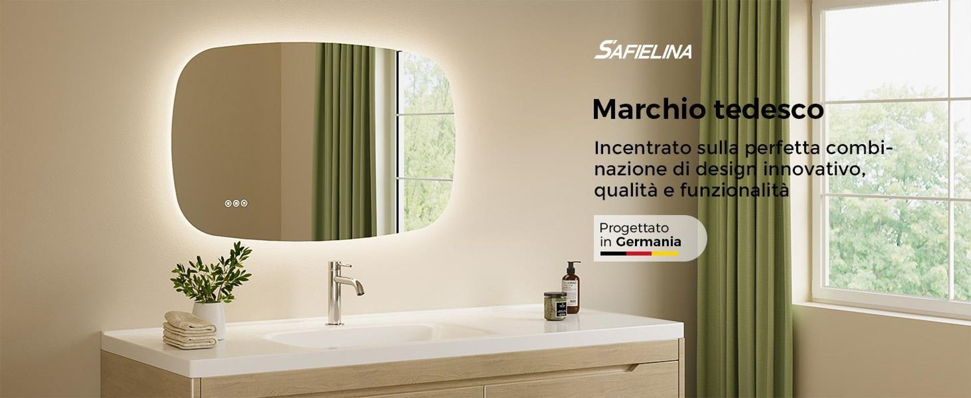 S'AFIELINA Specchio da bagno 80×50 cm con illuminazione Specchio ovale a LED con interruttore a sfioramento, dimmerabile a 3 colori di luce regolabili, antiappannamento, funzione memoria
