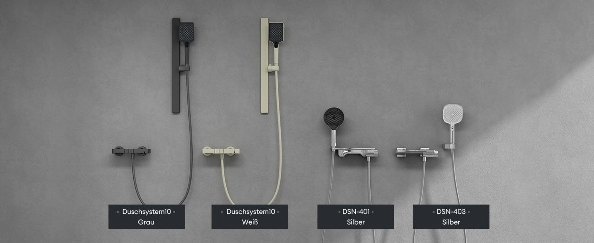 doporro Badewannenarmatur mit Handbrause, Wasserfallauslauf, Duscharmatur Komplettset aus Messing mit 4 Strahlarten, 1.5m Brauseschlauch Silber DSN-401