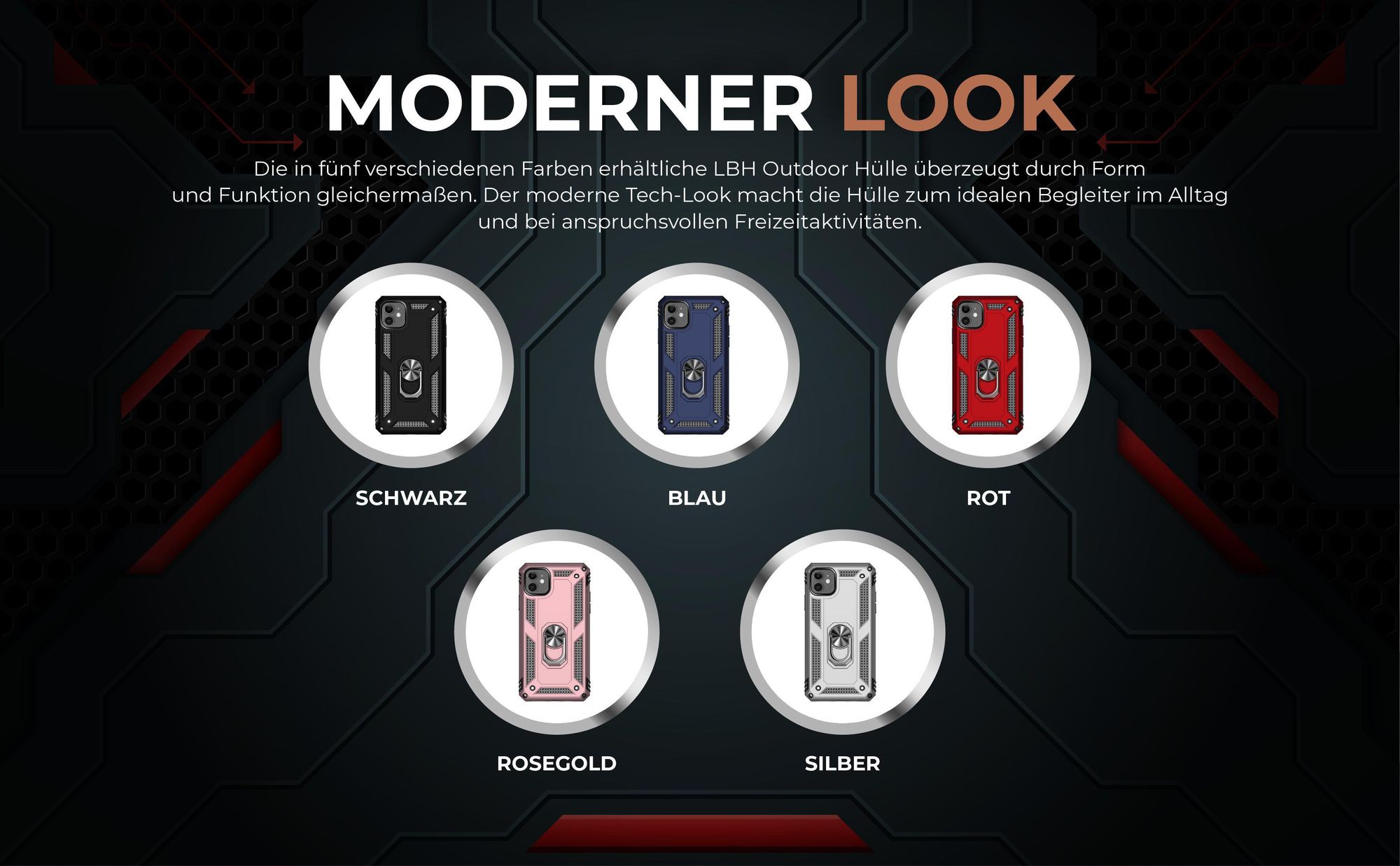 Armorhüllen in Schwarz, Blau, Rot, Rosegold und Silber für Apple iPhone 11