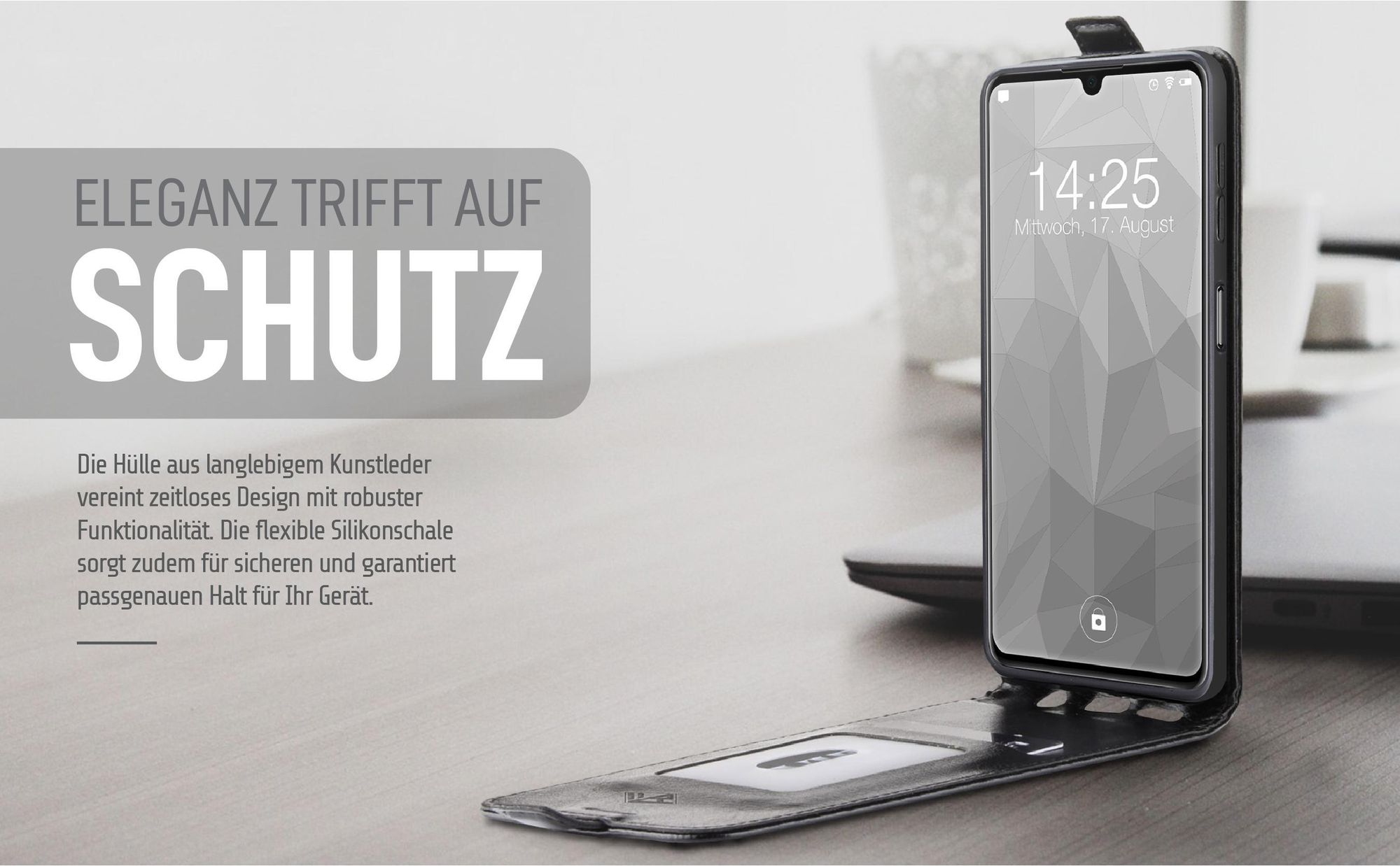 Handytasche in Schwarz für Samsung Galaxy A22 im eleganten Design