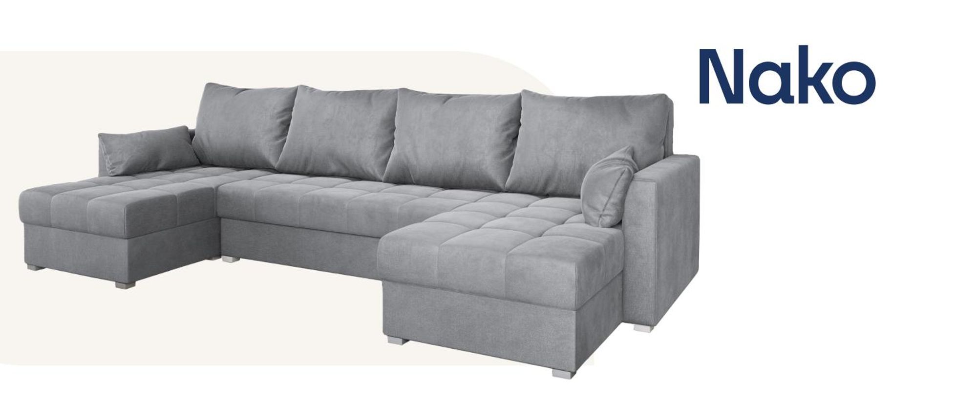 Ecksofa NAKO mit Schlaffunktion und Bettkasten