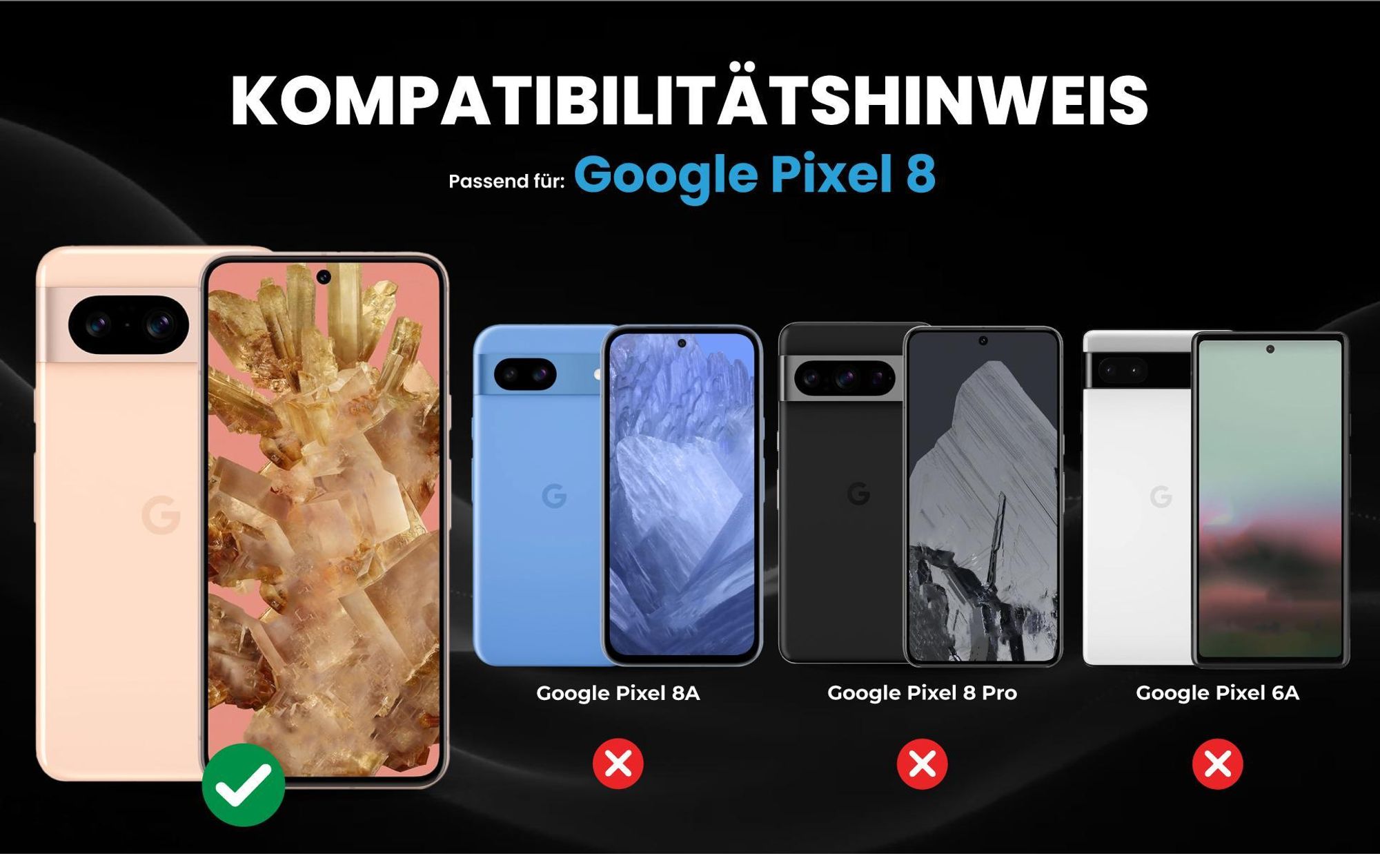 Kompatibilitätshinweise Hülle für Google Pixel 8
