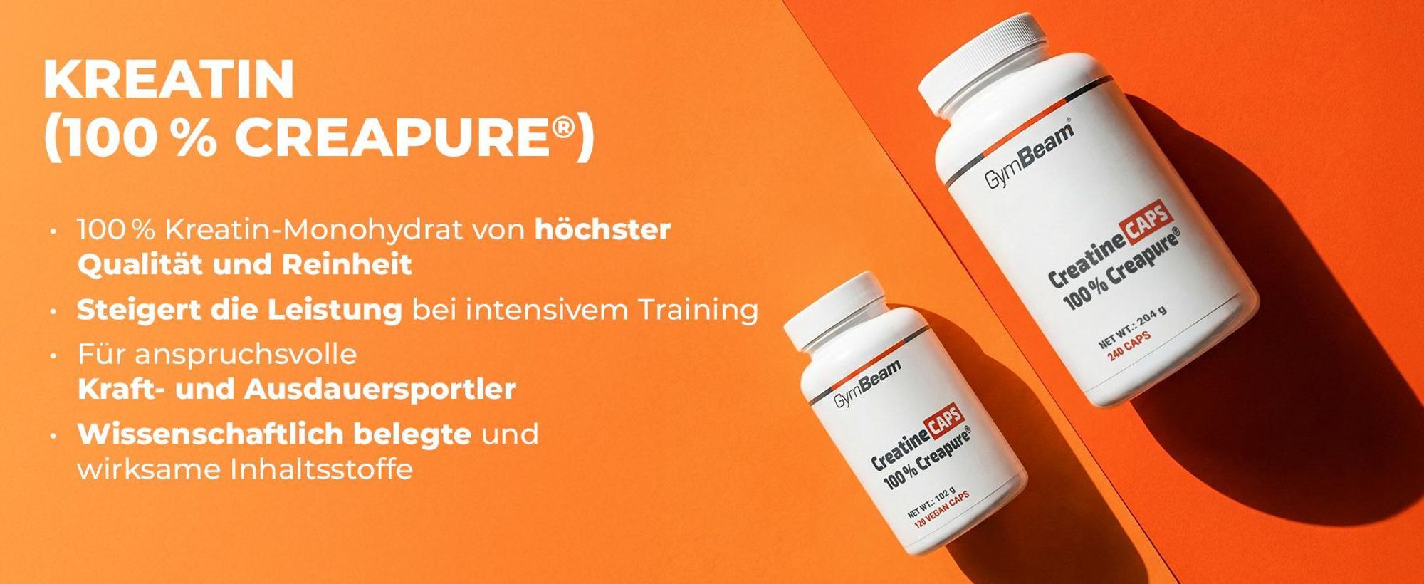 GymBeam - Kreatin (100% Creapure®), 240 Kapseln