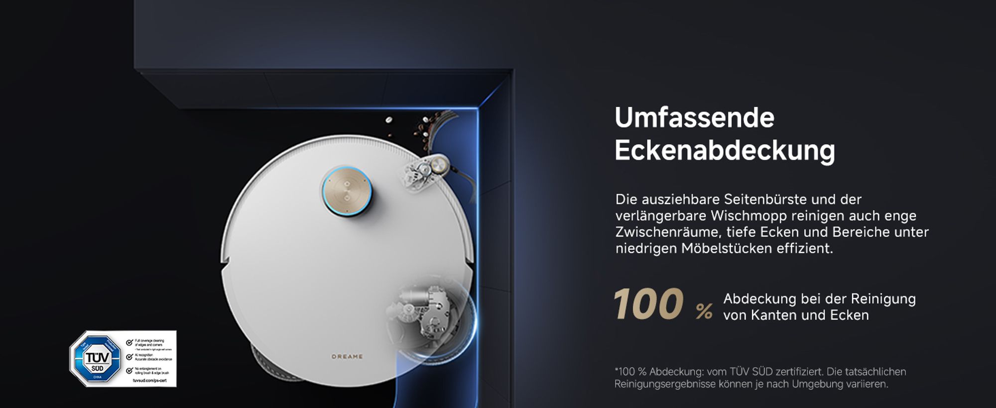 Dreame L50 Pro Ultra Staubsauger Roboter mit Wischfunktion,19500Pa Saugkraft,360°LiDAR Navigation,KI-Hindernisvermeidung,Selbstreinigend,Anti-Tangle
