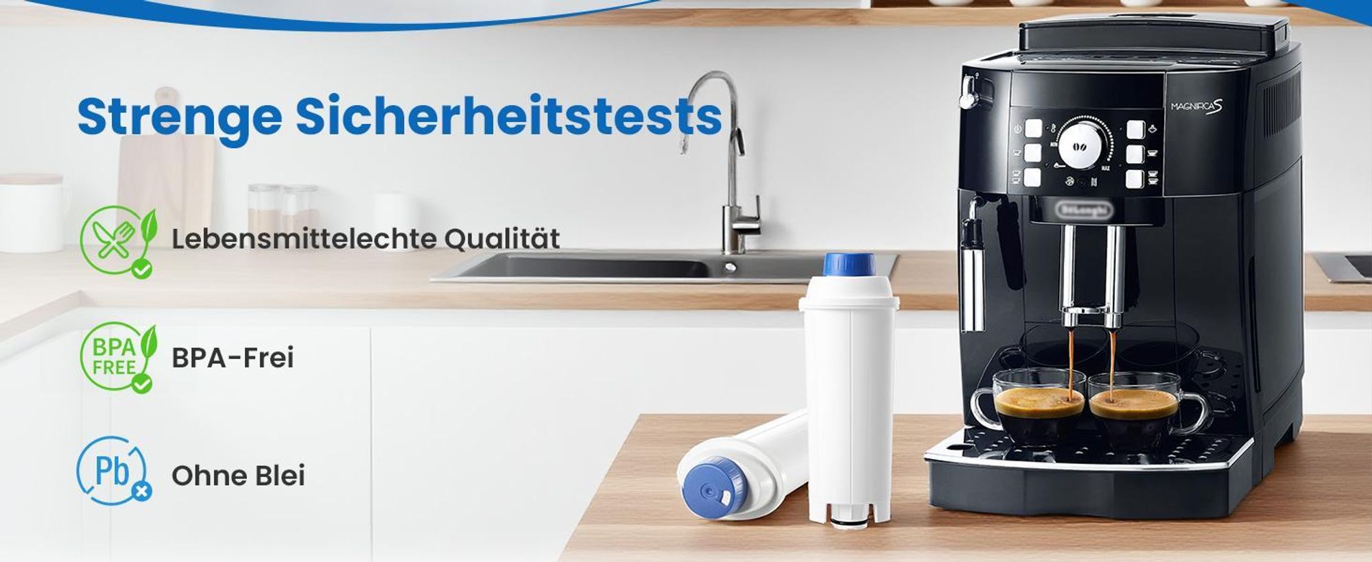 10er Pack Wasserfilter für Delonghi Kaffeemaschinen DLSC002, SER3017 & 5513292811 - Kompatibel mit De Longhi, ECAM, ESAM, ETAM, BCO, EC-Serie