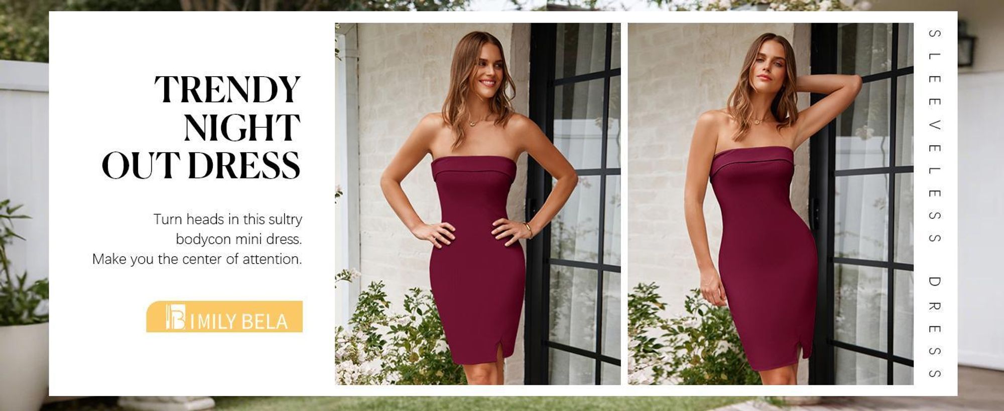 Trägerloses, figurbetontes Minikleid für Damen, geeignet für Hochzeitsgäste.