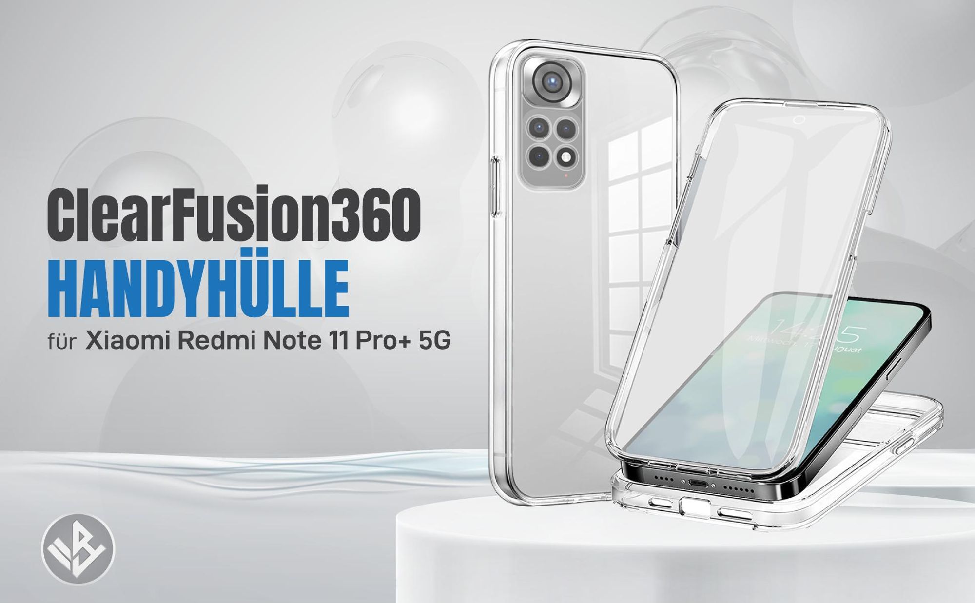 Transparente 360 Grad Hülle für Xiaomi Redmi Note 11 Pro+ 5G mit Kameraschutz