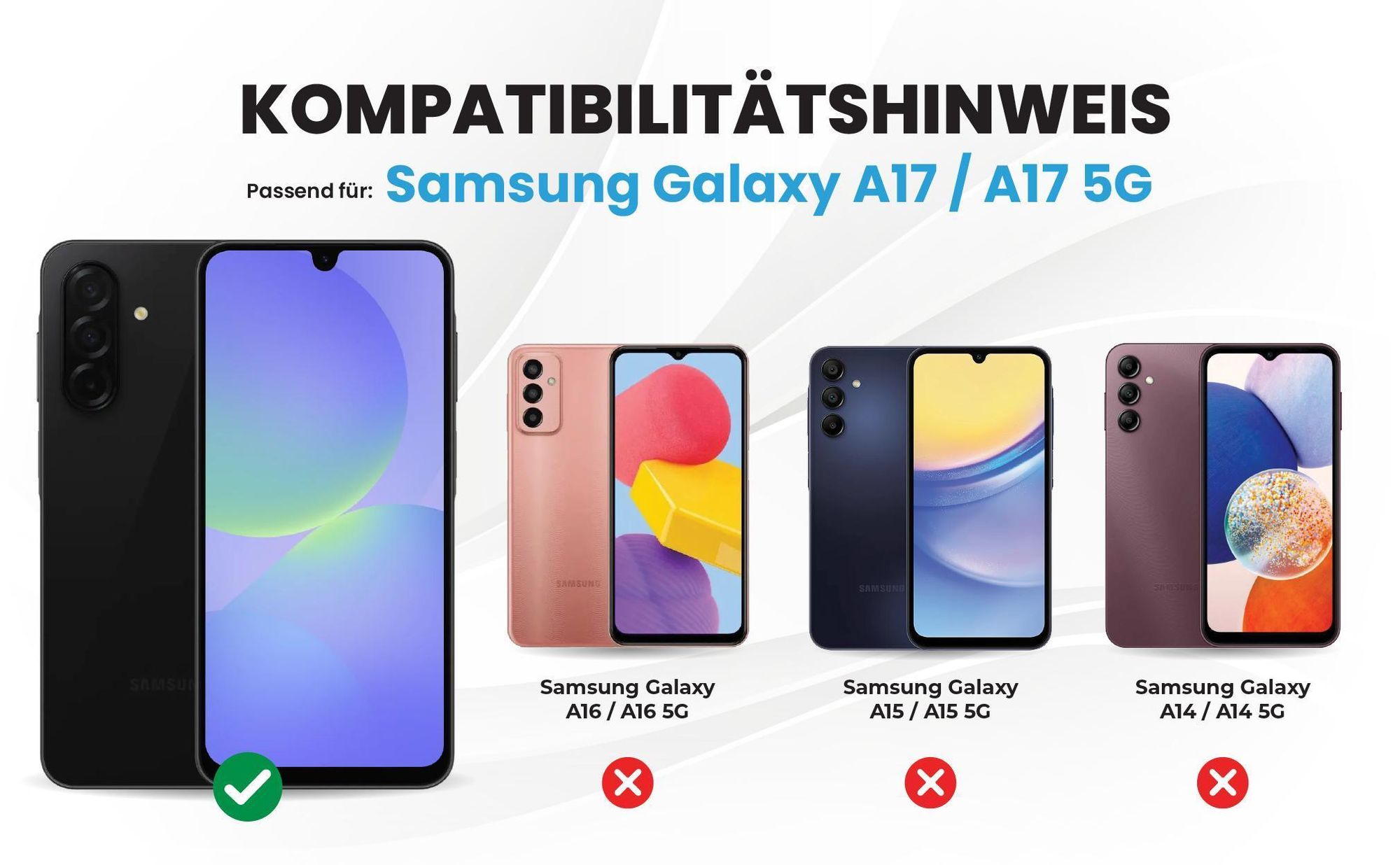 Kompatibilitätshinweise Hülle für Samsung Galaxy A17 / A17 5G