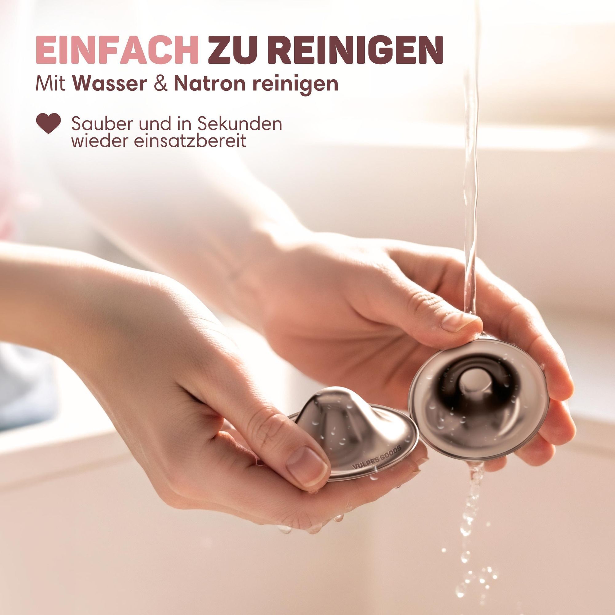 Vulpes Goods Silberne Brustwarzenabdeckungen, Stillbecher, 999 reines Silber hypoallergen und wiederverwendbar Brustwarzenschilde zum Stillen, Größe M