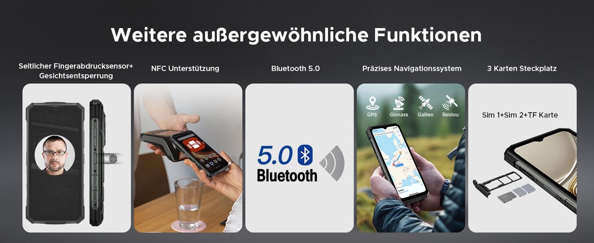 DOOGEE Fire 5 Ultra Outdoor Smartphone Handy, 4G, IP68/IP69K, 6,6" 90Hz, 13000mAh, 32+256GB, 48MP, NFC, Fingerabdruck, ohne Vertrag