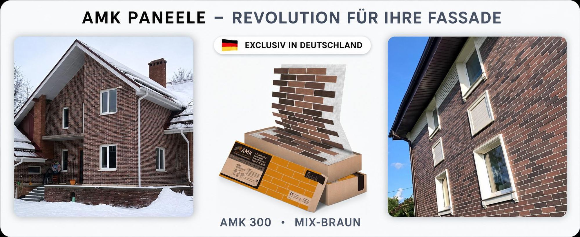 AMK Fassadenpaneele 300 Mix-Braun – fertiges Objekt