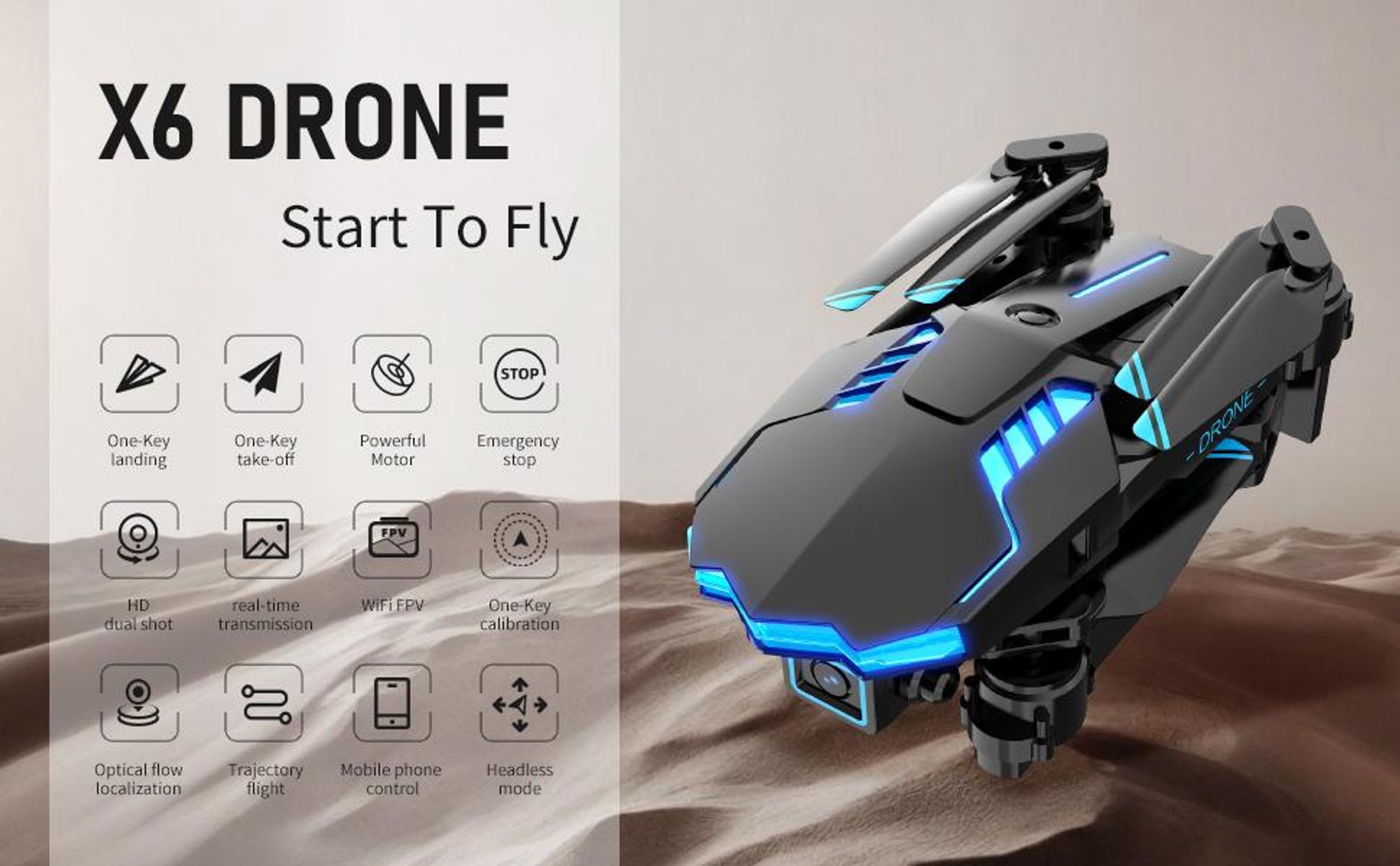 Drohnen mit Kamera, 1080P HD WiFi FPV Drohne, Quadrocopter, bürstenlosem Motor, mit 2 Akku, Lange Flugzeit, Ein Tasten Start, Höhenhaltung