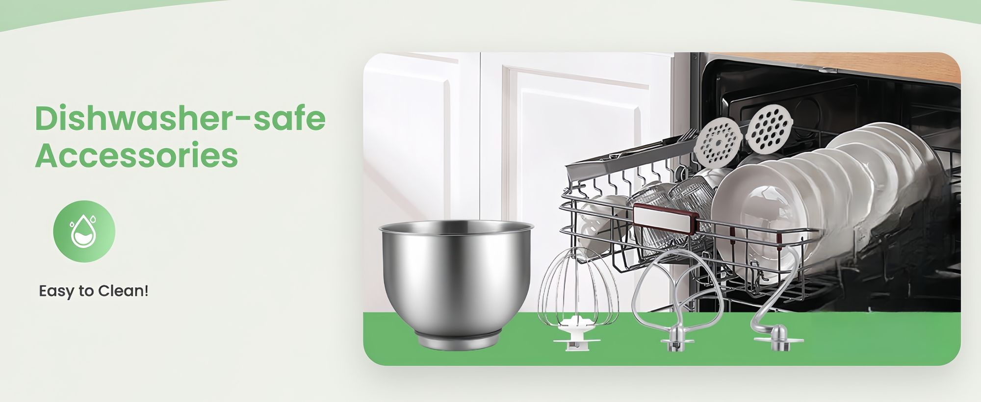Traumheim® XS-002 6L 3-in-1 Multifunktions-Standmixer, 1500W Küchenmaschine,6+P Geschwindigkeit,Knetmaschine mit 3 Zubehörteilen und Schüssel (Weiß)